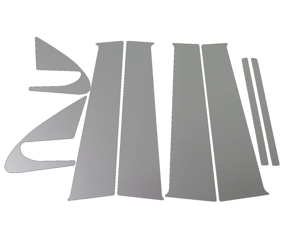 BRIGHTZ March K13 Ultra Mirror Plated Pillar Panel Covers for Toyota without Visors 4743 (8-Piece Set) [PIL-SIL-346]