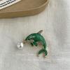 New Rhinestone Marine Life Brooch European and American Fashion Whale Conch Brooch Retro Elegant Bag Collar Accessory