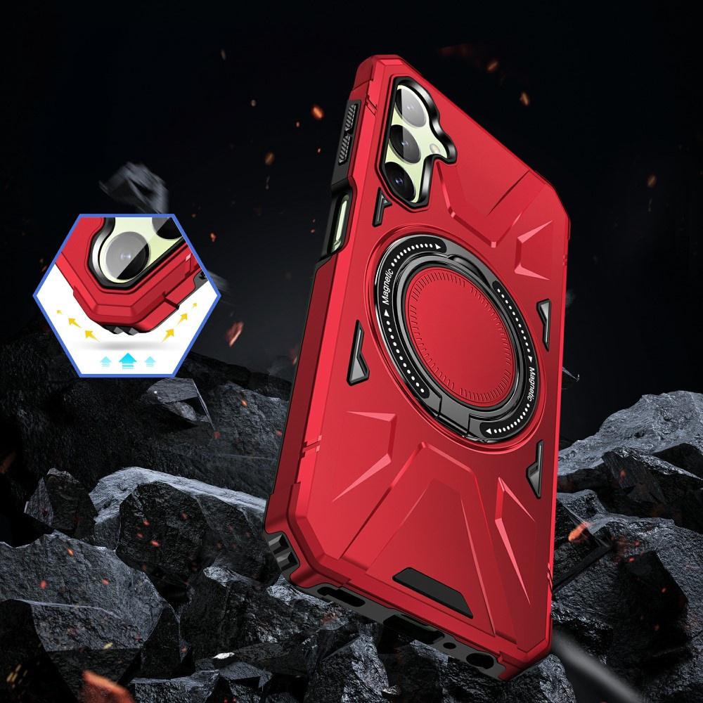 MagSafe Case for Samsung Galaxy A54 5G, Armored with Stand and Holder Plate, Red