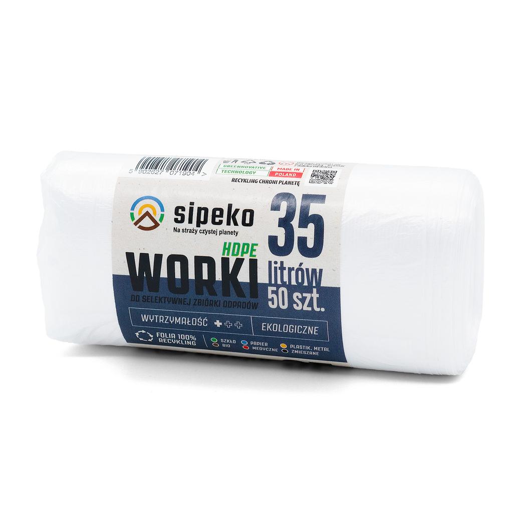 Worki Na Odpady 35L Białe Hdpe A'50 Szt.
