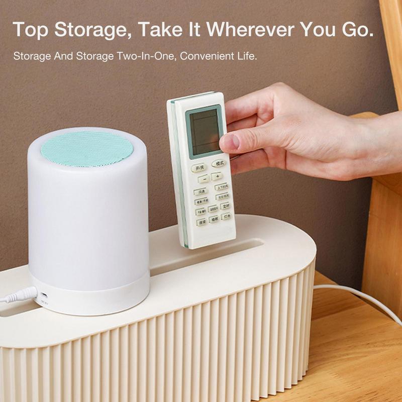 Plastic Practical Bedroom Tabletop Socket Cable Storage Case Easy To Use Cable Storage Box Portable Daily Use