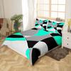 Round Geometric Bedding Set Green Gray Black Abstract Art Bedspread Comfortable Three-Piece Set