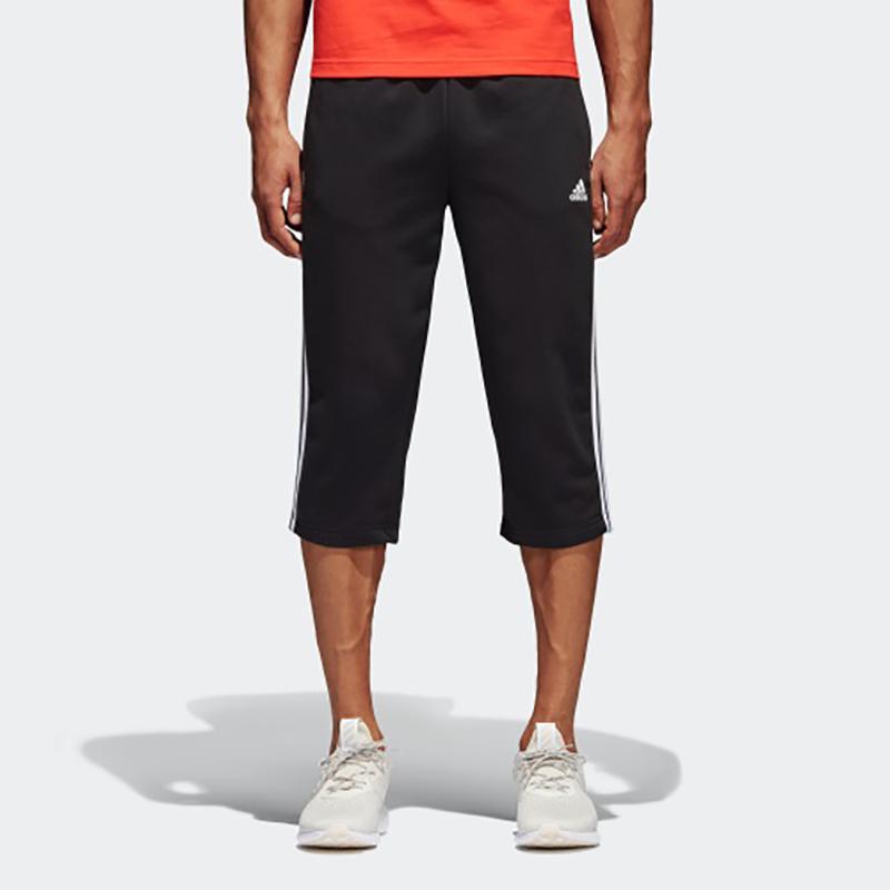 Adidas Essential 3-Stripes 3/4-Length Sports Pants Men Bottoms Black CG0770