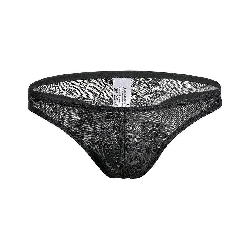 Men's Sexy Lace Thong - Low Waist, Breathable & Elastic C505