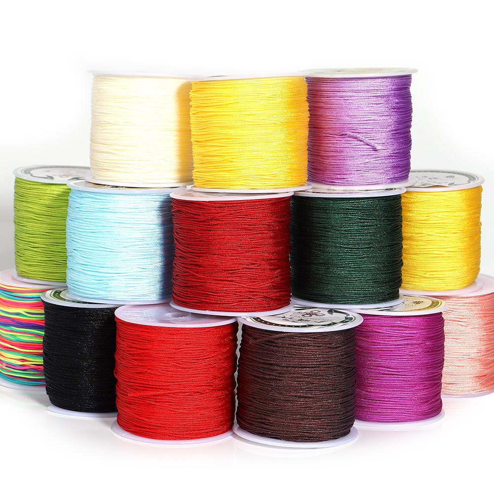 90M/Roll 0.8mm Nylon Thread Cord Chinese Knot Cord String for DIY Jewelry Making Handmade Woven Thread Rope Bracelet Accessories