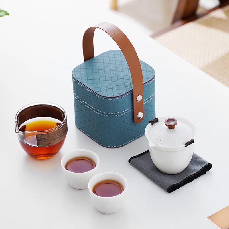 Minimalist Japanese Portable Ceramic Tea Set