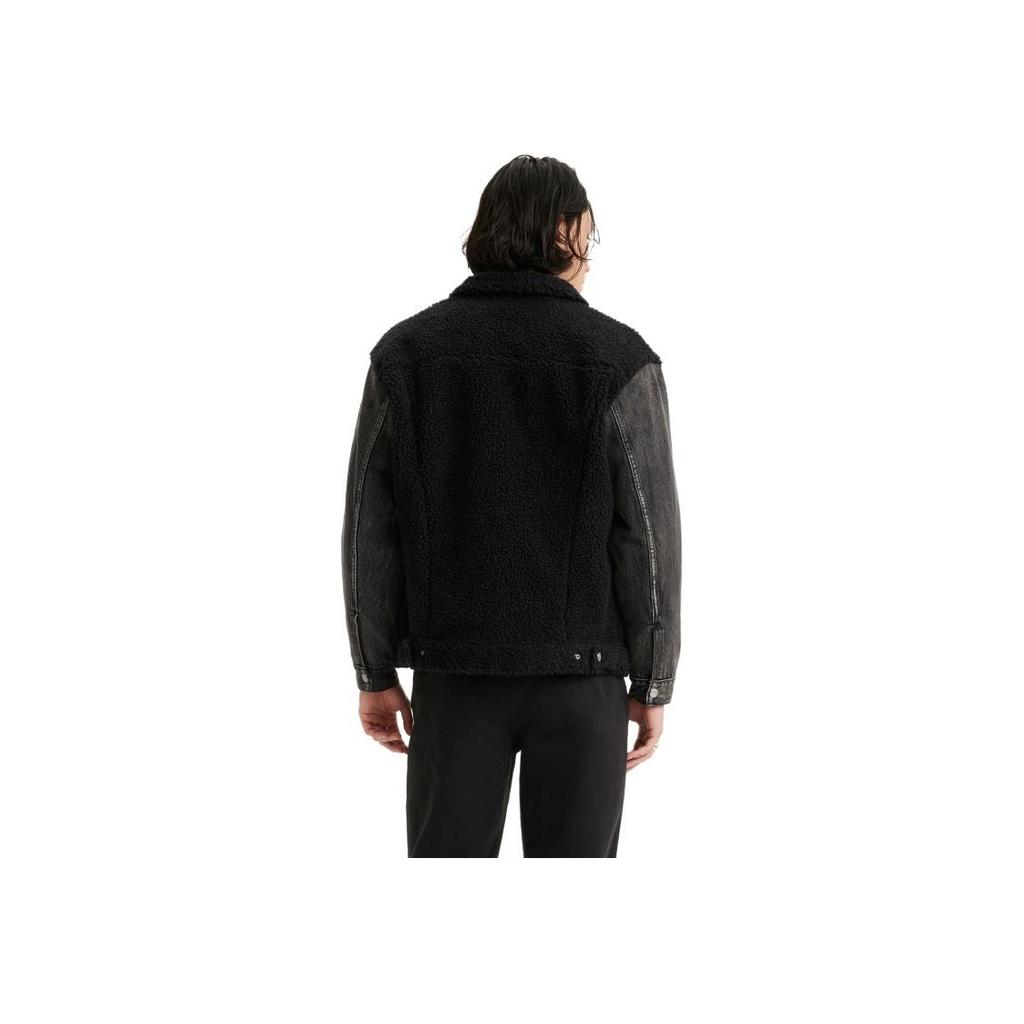 Levis Color Blocked Long Sleeve Denim Jacket Men Jackets Black Gray A5783-0001