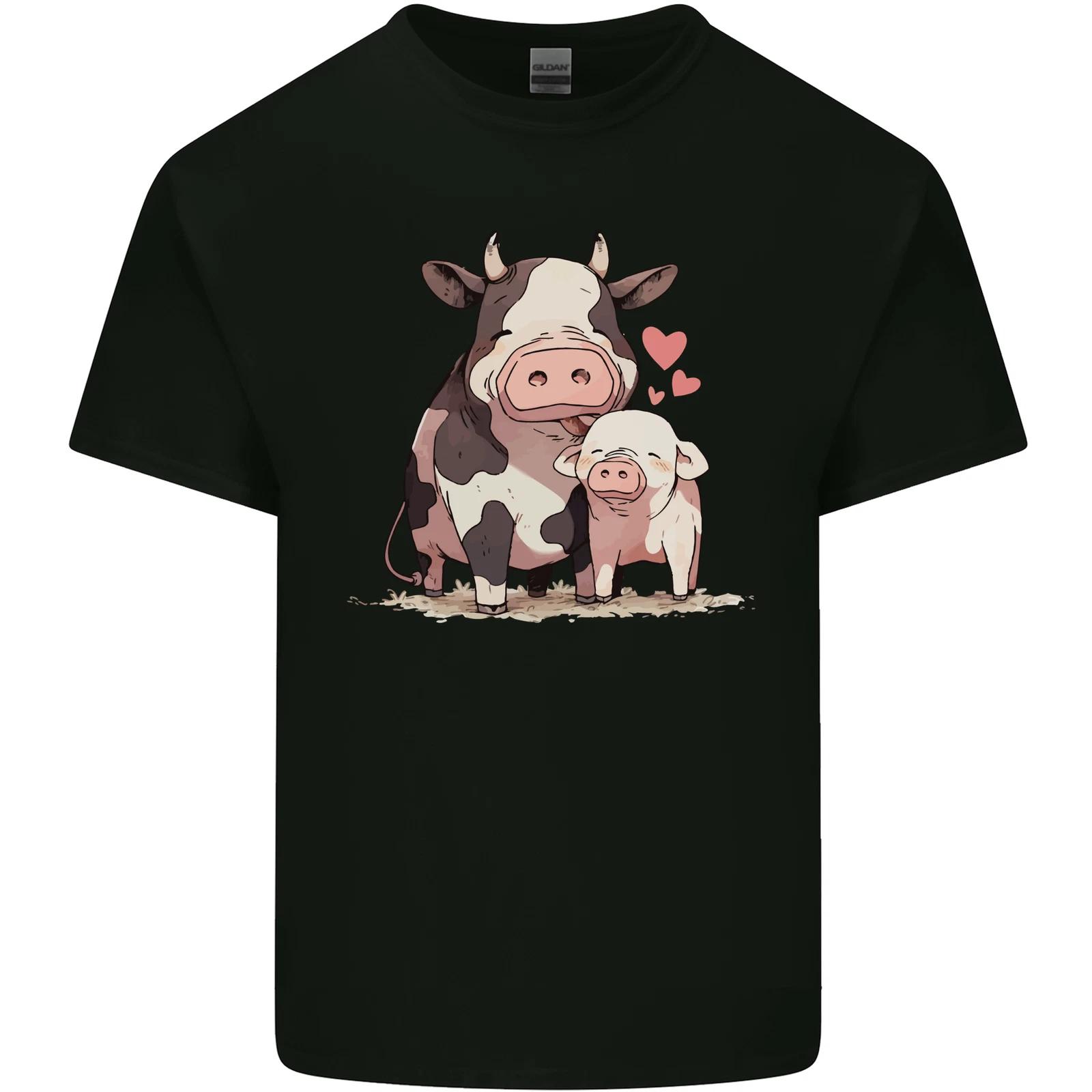 Love is a Cow and Pig Kids T-Shirt Childrens L