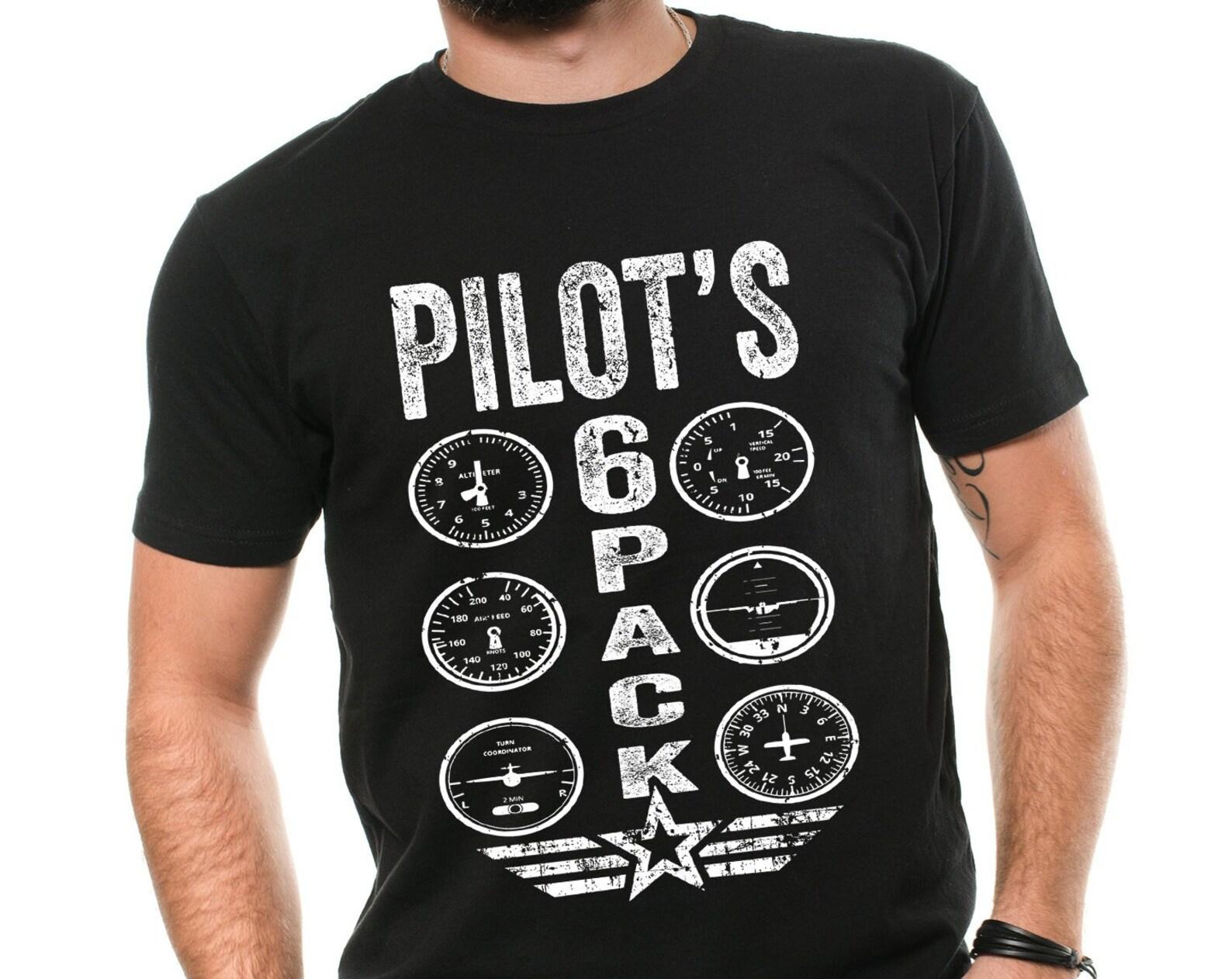 Mens Pilot T-Shirt Funny PiloT-Shirts Pilot s 6 Pack Shirt Funny Pilot Gym Shirts Pilot Birthday Gifts Aviation Funny Shirts For Him Dad 2XL