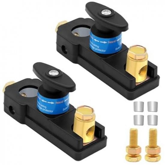Battery Disconnect Switch 12V/24V, Heavy Duty Car Disconnect Rectangle-2Pcs