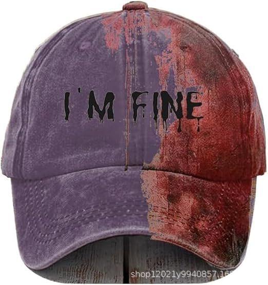 2025 New 3D Print Halloween Baseball Cap, 100% Cotton Sun Hat for Outdoor Sports Men Women