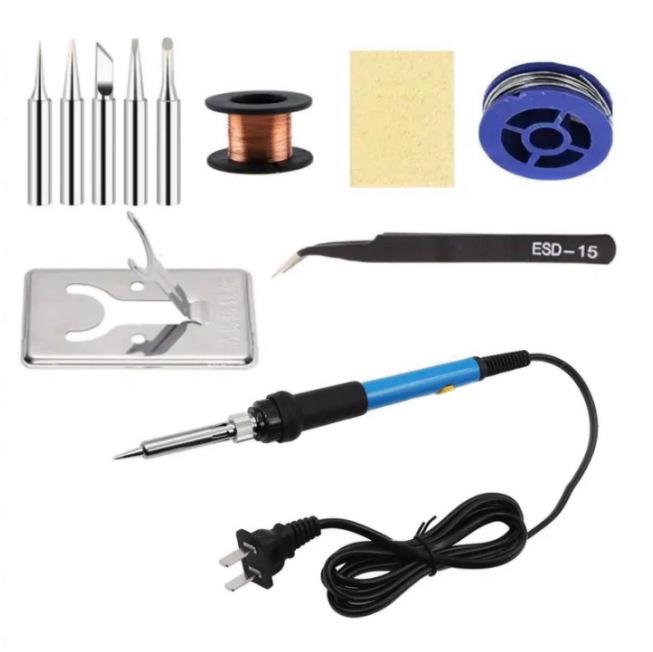 Adjustable 60W Electric Soldering Iron Kit for Household and Repair Use