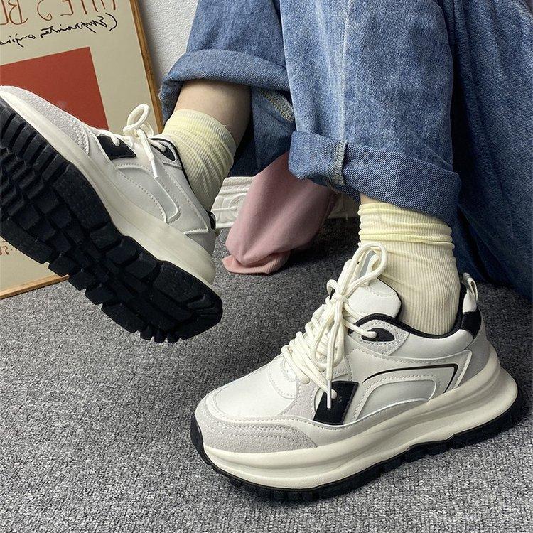 Platform dad shoes spring and summer new casual height increase lightweight student sports running shoes