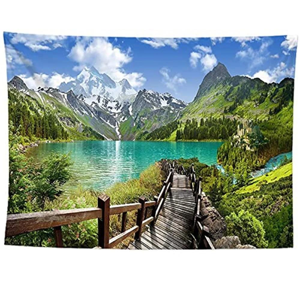 Спальня Гостиная Гобелен Парк Цветы Природный Пейзаж Узор Модный Домашний Декор Гобелен — фото 12