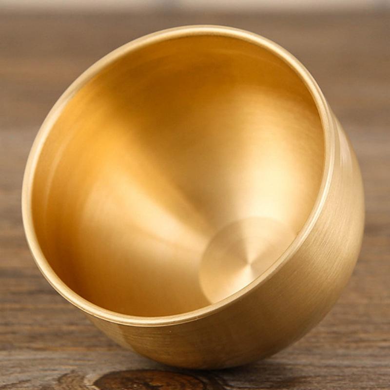 Kubki na wodę Wysoka wartość kolorystyczna Czysty polerowany mosiądz Małe kieliszki do wina Cały mosiądz Tradycyjne Wysokiej klasy Domowe kubki do herbaty Kubki na wodę