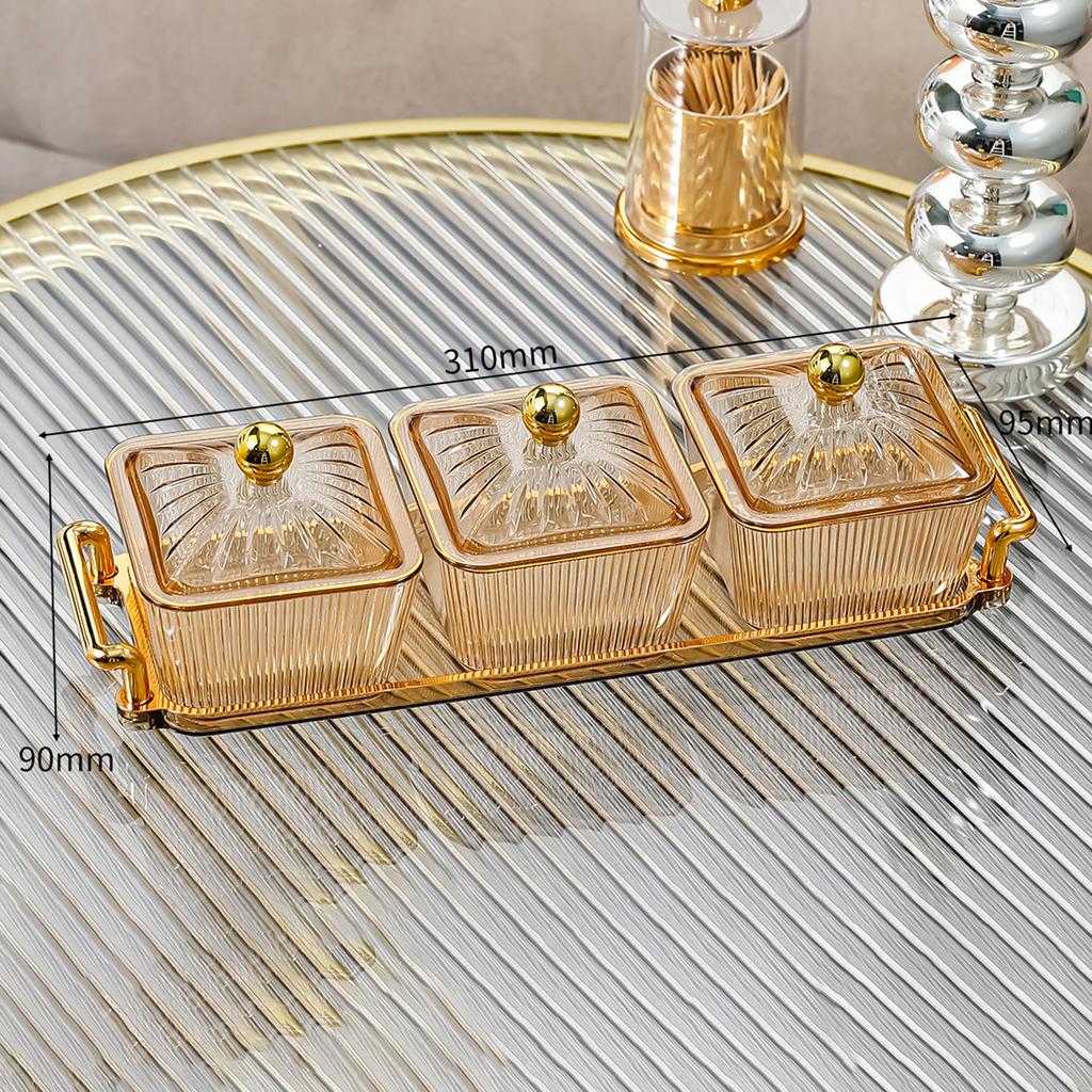 Caddy Serving Platter Serving Bowls Condiment Tray Dessert Dividing Plate Fruit Snacks Serving Platter for Kitchen Wedding Nuts