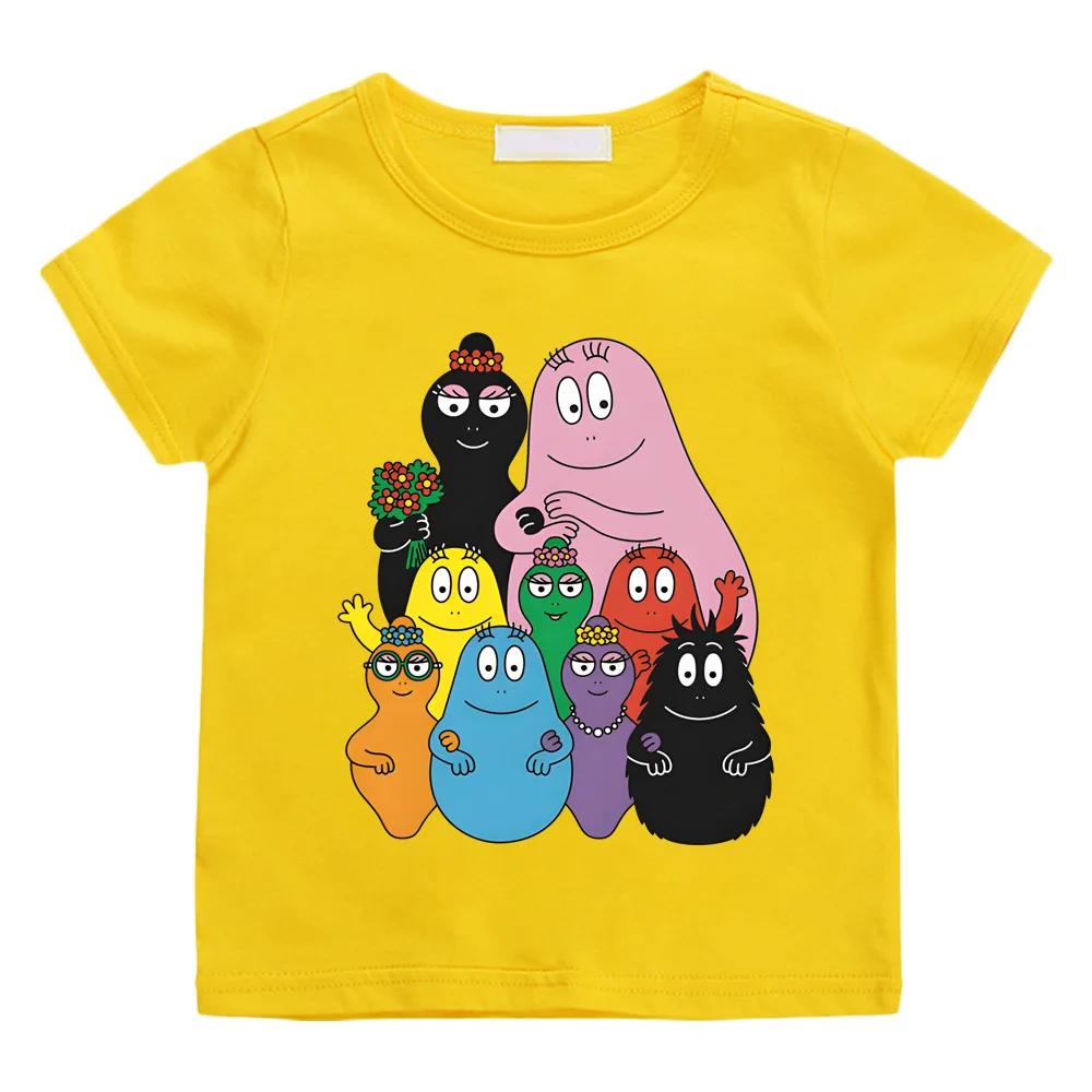 Barbapapa Cartoon Printing Tshirts Summer Cute Graphic Print Teeshirt Short Sleeve CottonTshirts GirlsBoys Clothes KawaiiTops