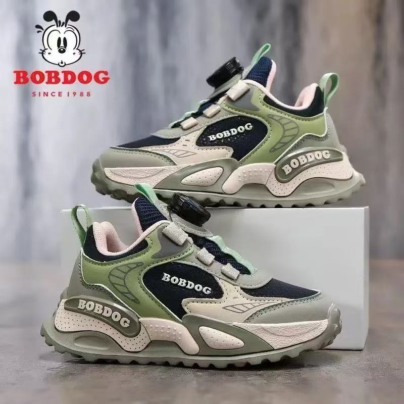 Babu Bean Boys Shoes Spring and Autumn 2025 New Rotating Button Medium and Older Children's Mesh Breathable Children's Sneakers