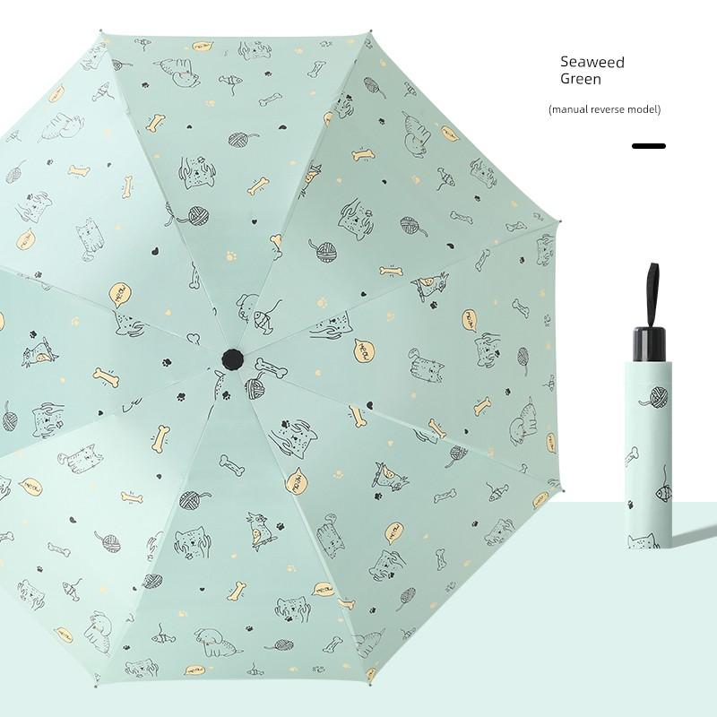 Full-Automatic Umbrella Dual-Use Women Folding Men's Sun Protection UV Protection Student Sun Umbrella Cute Ins