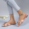 New Summer Fashion Versatile Rivet Inlaid Cool Slippers Women's Pointed High Heels Cool Slippers