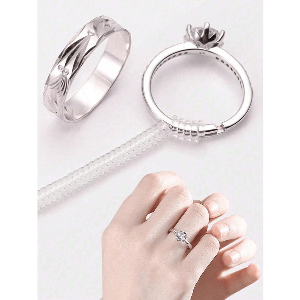 4pcs/Set Transparent Ring Sizer Adjuster, Invisible Coil Wrap Resizable Rings, Multiple Combinations Available