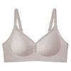 Gathering Bra Women's Soft Support Bra Seamless Bra Fixed Cup Underwear Push Up Bra