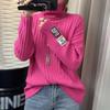 Pullover Sweater Autumn And Winter 2022 Vertical High Neck Sweater Women Loose Slouchy Pullover Solid Knitted Sweater Pullover