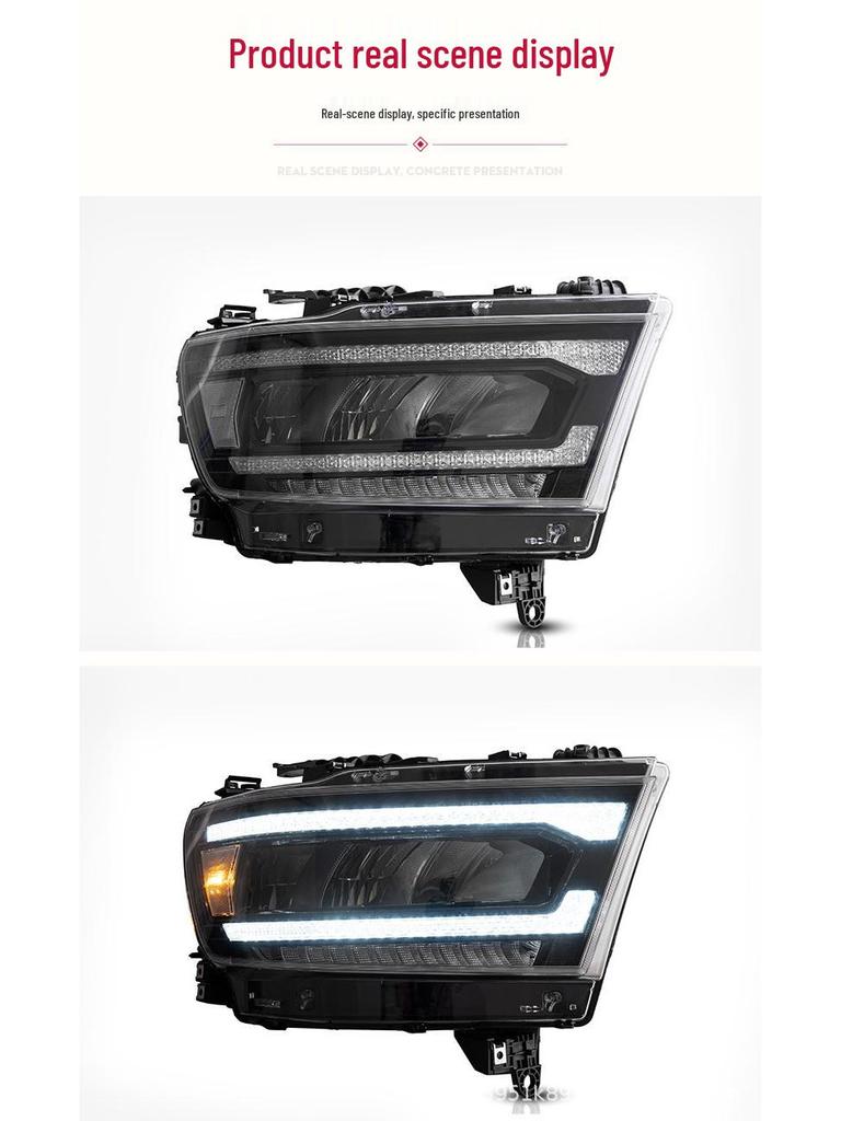 Dodge Ram 1500 LED Headlight Assembly with Sequential Turn Signal and Daytime Running Light