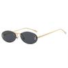 Frameless Oval Sunglasses with Zircon UV Resistant Cool Luxury Brand Design for Women and Men Fashion Trend
