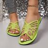 Mode Strass Schmetterling Damen Sandalen Cut-Out Flache Hausschuhe Sommer Explosive Ausflüge Vintage Weiche Sohle Flip-Flops