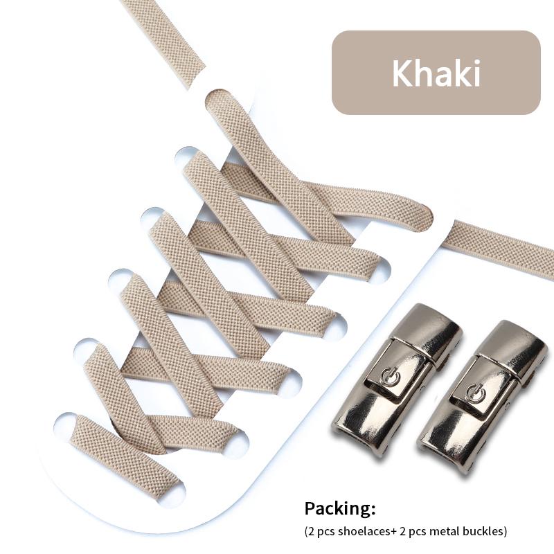 New No Tie Shoe Laces Press Lock Shoelaces Without Ties Elastic Laces Sneaker Kids Adult 8MM Widened Flat Shoelace for Shoes