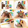 Yewfold Fall Thanksgiving Crafts, 12Pcs DIY Turkey Cutout Boxes Thanksgiving Personalized Gifts, Fall Turkey Arts Crafts for Classroom Party Favors