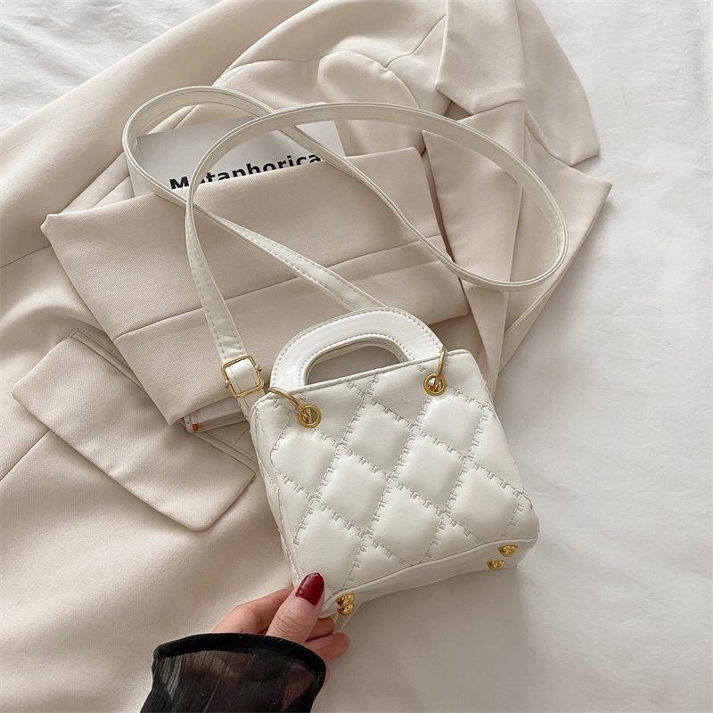 Fashion Diamond Portable Small Square Bag Women's Bag 2025 Summer New Women's Shoulder Bag Messenger Bag