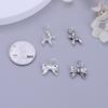 S925 Sterlingsilber Blase Hund Schleife Anhänger Charm für DIY Perlenarmbänder