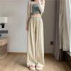 Women's High Waist Ice Silk Wide Leg Pants - Summer 2025: Lightweight, Wrinkle-Resistant, Casual Draped Pleated Design