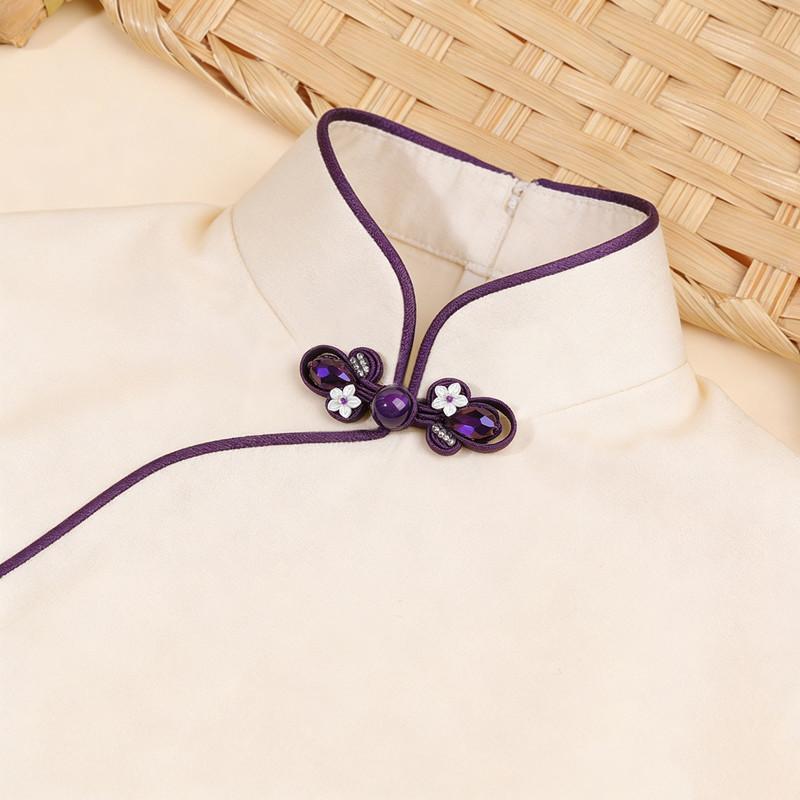 10pcs Crystal Chinese Knot Button Handmade Frog Closure for Qipao Hanfu, Sew-On