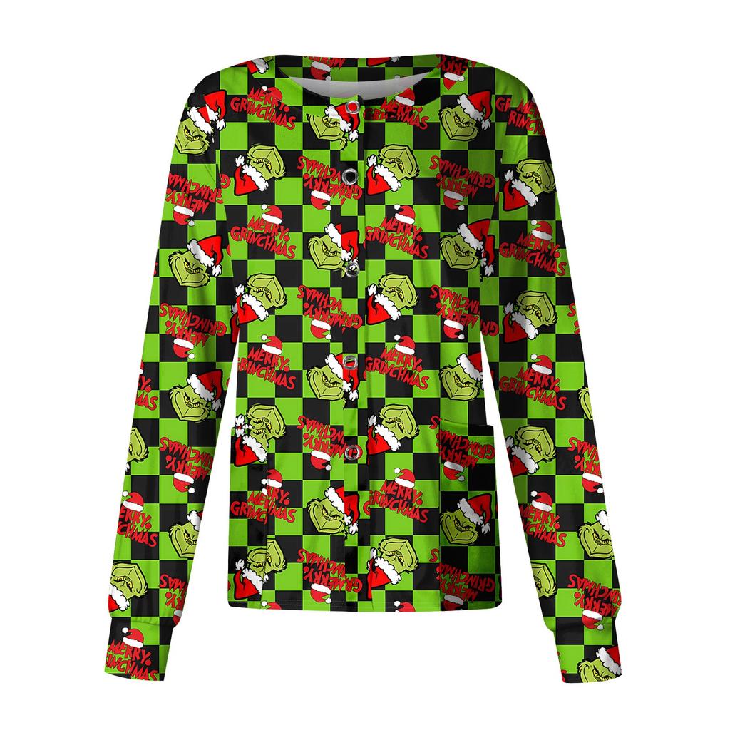 Women's Casual Long Sleeve Single Breasted  Printed Dry-nurse Top