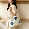 Crochet Beach Tote Bag Hollow Out Ocean Pattern Breathable Reusable Shoulder Bag for Vacation Shopping Daily Commute