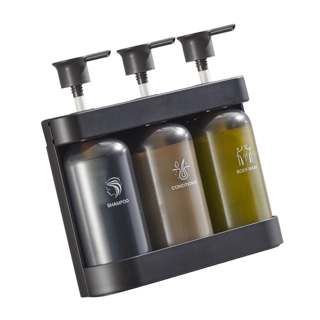 Shower Soap Dispenser Wall Mounted Shower Dispenser 3 Chamber Shampoo Conditioner Body Wash Dispenser for Bathroom