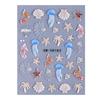 Jellyfish Summer Beach Nail Stickers Colorful Shell Starfish Conch Fish Adhesive Sliders Embossed Decals Manicure Foils Decor