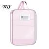 Dustproof File Sleeve Mesh Document Bag with Zipper And Strap, L Shaped Three Layer PVC Case Opening Pouch, Transparent Organizer for Office