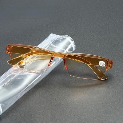 Reading Glasses Men Gradient Prescription Eye Glasses Male Retro Square Half Frame Hyperopia Eyewear +1.0 +1.5 +2.0 +2.5 To +4.0