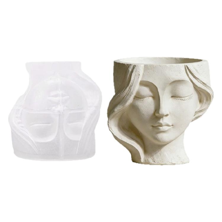 

Sleep Beauty Lady Shape Silicone Molds For Making Candle Holder Pen Cup Gypsum Flowerpot Home Decoration Resin Art 1
