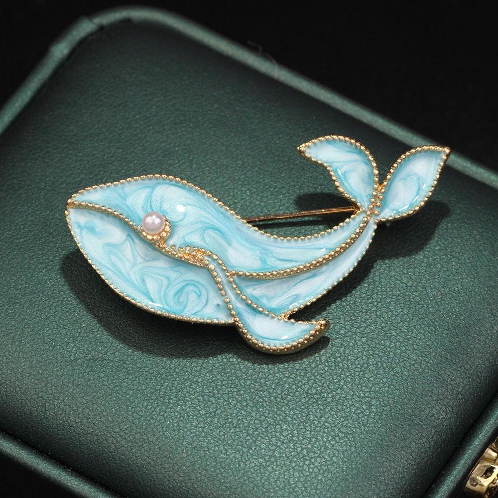 Elegancka niebieska korsaż do garnituru: Bauhinia Perła Broszka Pin zapobiegający ekspozycji dla kobiet