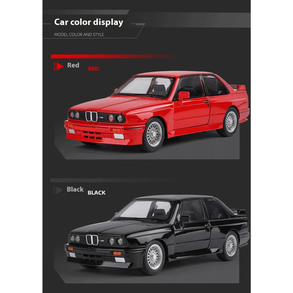 1/24 Scale BMW M3 E30 IM Alloy Miniature Car Diecast Metal Model Collection Hobbies Birthday Present With Friend Decoration Classic Car GT