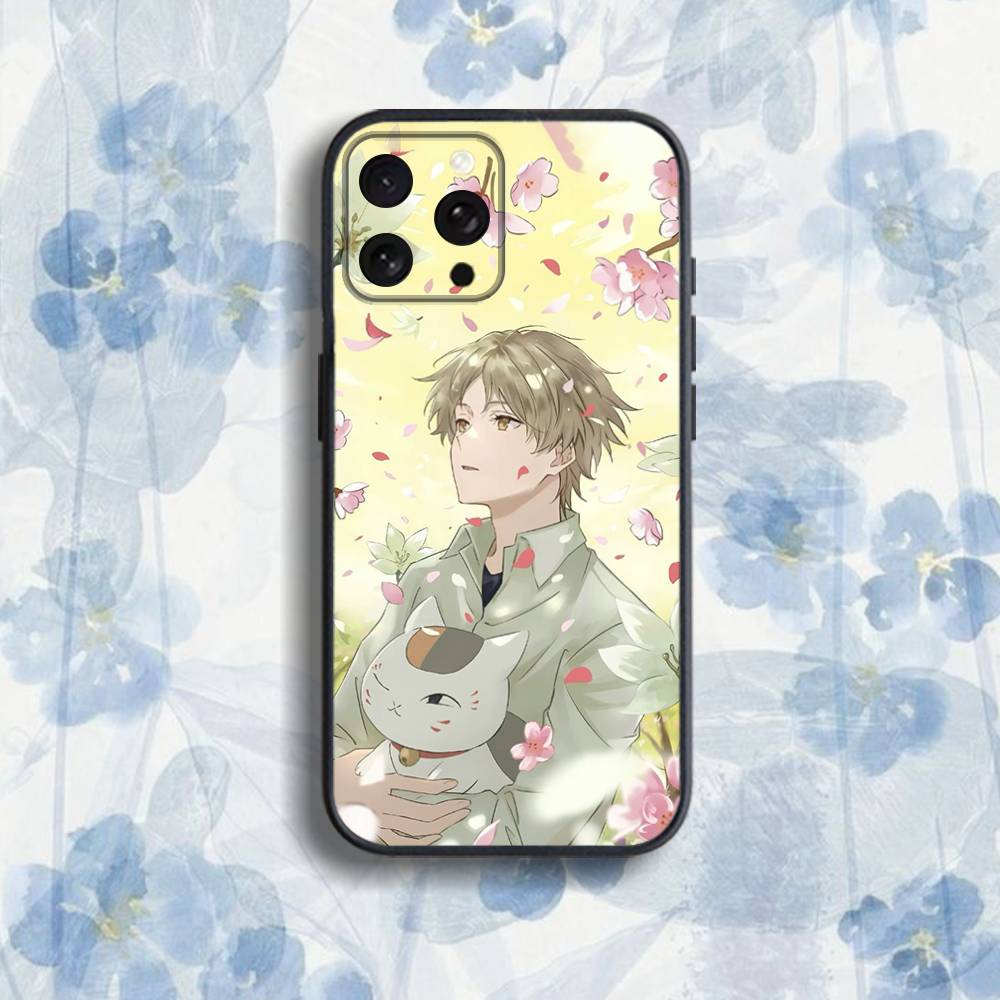 Natsume Y-yuujinchou Nyanko Phone Case For iPhone 17,16,15,14,13,12,Pro,Max,Plus,E,SE4,Air,Mini Black Soft Box iPhone17