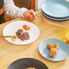 4PCS Heat-resistant Plastic Dessert Plate Round Snack Tray Practical Salad Dish  Outdoor