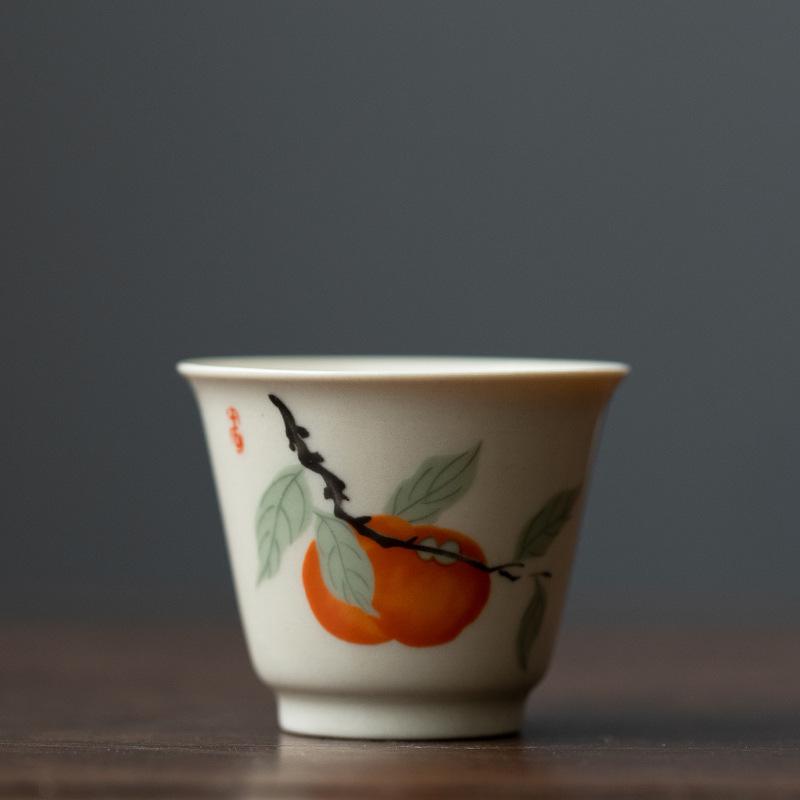Chinesische Keramik Teetasse Traditionelle Haushaltsmeistertasse Persönliche Einzeltasse Kleine Teetasse Reise-Teeservice Teeschale Kung Fu Tee-Set