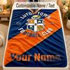 Flannel BlanketLuton Town Custom Name Text Personalized Soft Warm Throw Blanket Home Decor Gift