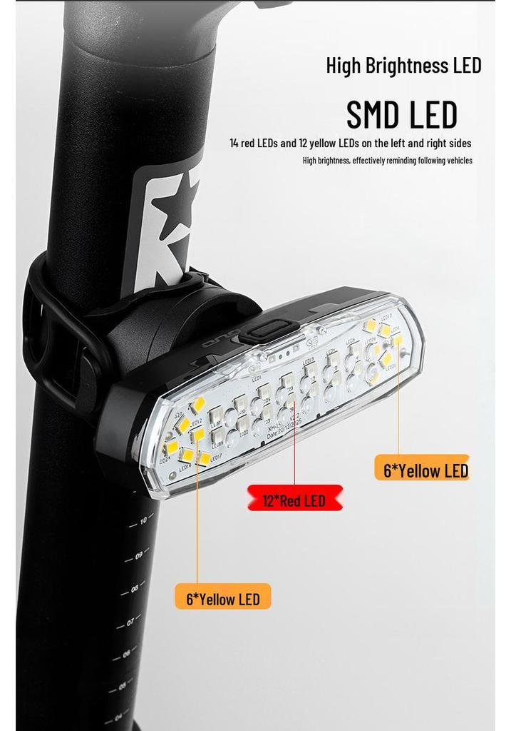 USB Rechargeable Wireless Bike Turn Signal and Tail Light - Waterproof, High-Brightness, Multi-Mode for Safe Night Riding